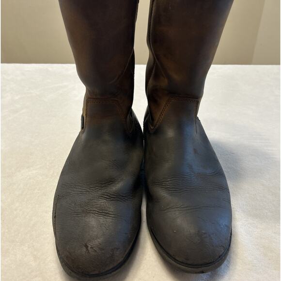 Georgia Boots Men's Size 9.5 W Brown Wellington Pull On Leather Work Waterproof - Picture 4 of 8